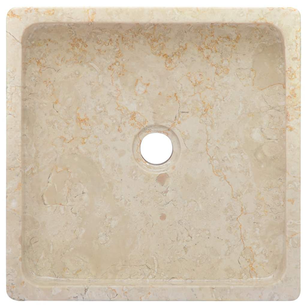 vidaXL Νιπτήρας Κρεμ 40 x 40 x 10 εκ. Μαρμάρινος