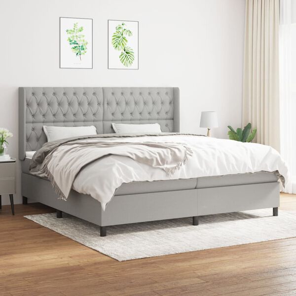 vidaXL &Kappa;&rho;&epsilon;&beta;ά&tau;&iota; Boxspring &mu;&epsilon; &Sigma;&tau;&rho;ώ&mu;&alpha; &Alpha;&nu;&omicron;&iota;&chi;&tau;ό &Gamma;&kappa;&rho;&iota; 200x200 &epsilon;&kappa;. &Upsilon;&phi;&alpha;&sigma;&mu;ά&tau;&iota;&nu;&omicron;
