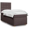 vidaXL Κρεβάτι Boxspring με Στρώμα Σκούρο Καφέ 90x190 εκ. Υφασμάτινο