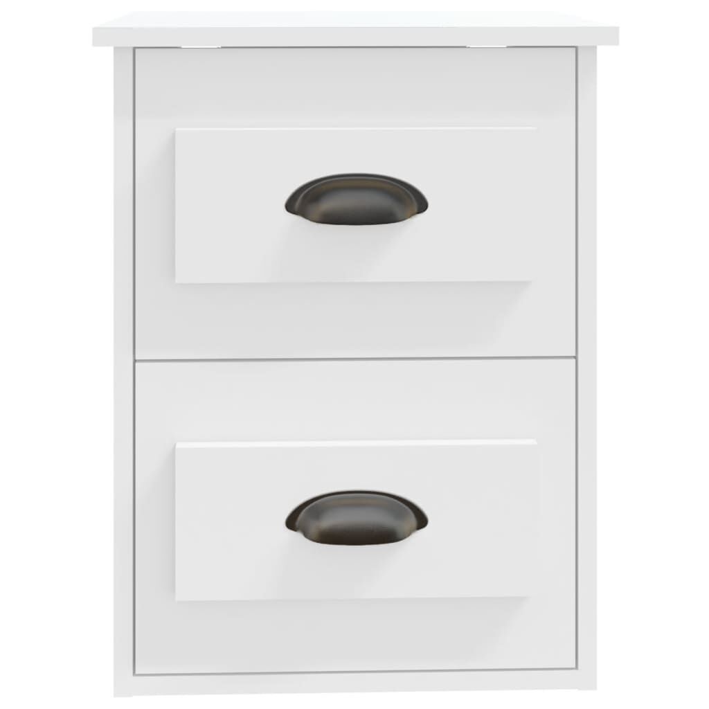 vidaXL Κομοδίνα Επιτοίχια 2 τεμ. Λευκά 41,5x36x53 εκ.