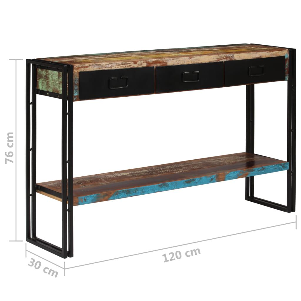 vidaXL Τραπέζι Κονσόλα 120 x 30 x 76 εκ. από Μασίφ Ανακυκλωμένο Ξύλο