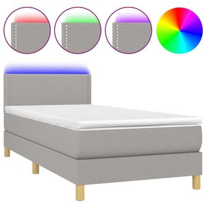 vidaXL &Kappa;&rho;&epsilon;&beta;ά&tau;&iota; Boxspring &mu;&epsilon; &Sigma;&tau;&rho;ώ&mu;&alpha; & LED &Alpha;&nu;.&Gamma;&kappa;&rho;&iota; 80x200 &epsilon;&kappa;. &Upsilon;&phi;&alpha;&sigma;&mu;ά&tau;&iota;&nu;&omicron;