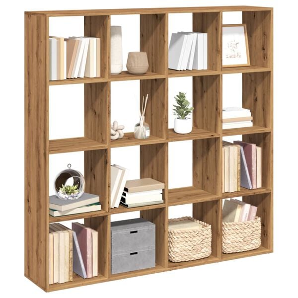 vidaXL Βιβλιοθήκη Αρτισιανή Δρυς 137,5x29x137,5 εκ. Επεξεργασμένο Ξύλο
