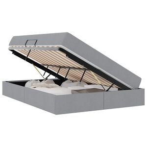 vidaXL Κρεβάτι με αποθηκευτικό χώρο και στρώμα με στρώμα Ανοιχτό γκρι