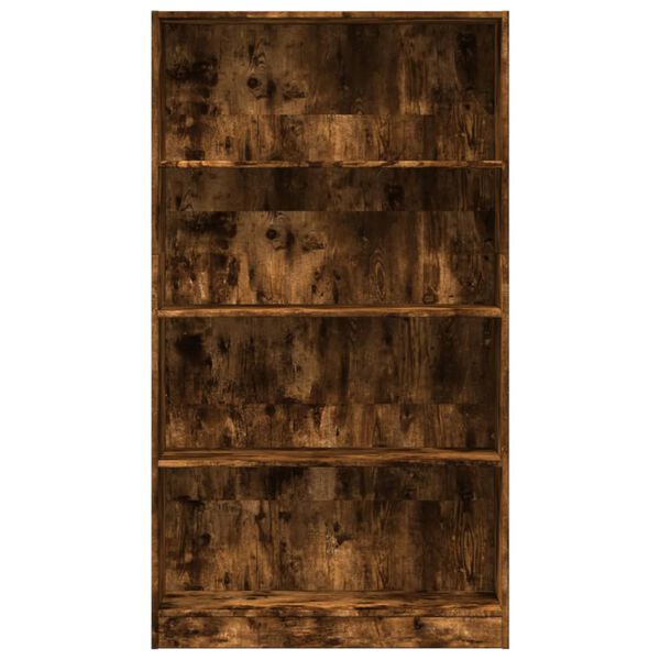 vidaXL Βιβλιοθήκη Καπνιστή Δρυς 80x24x143 εκ. από Επεξεργασμένο Ξύλο