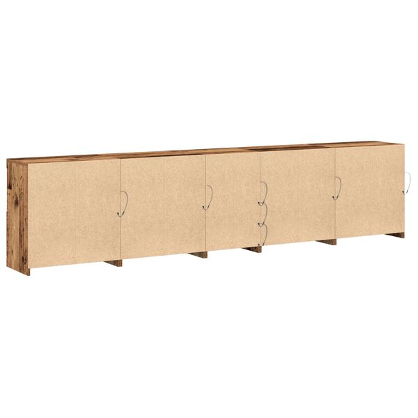 VidaXL μπουφές με φώτα LED Παλιό ξύλο 283x37x67 εκ. Επεξεργασμένου ξύλου