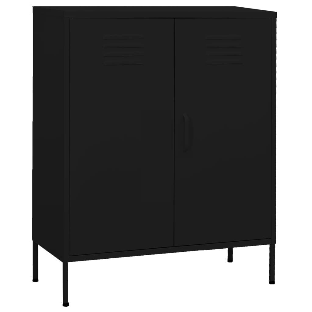 vidaXL Ντουλάπι Αποθήκευσης Μαύρο 80 x 35 x 101,5 εκ. Ατσάλινο