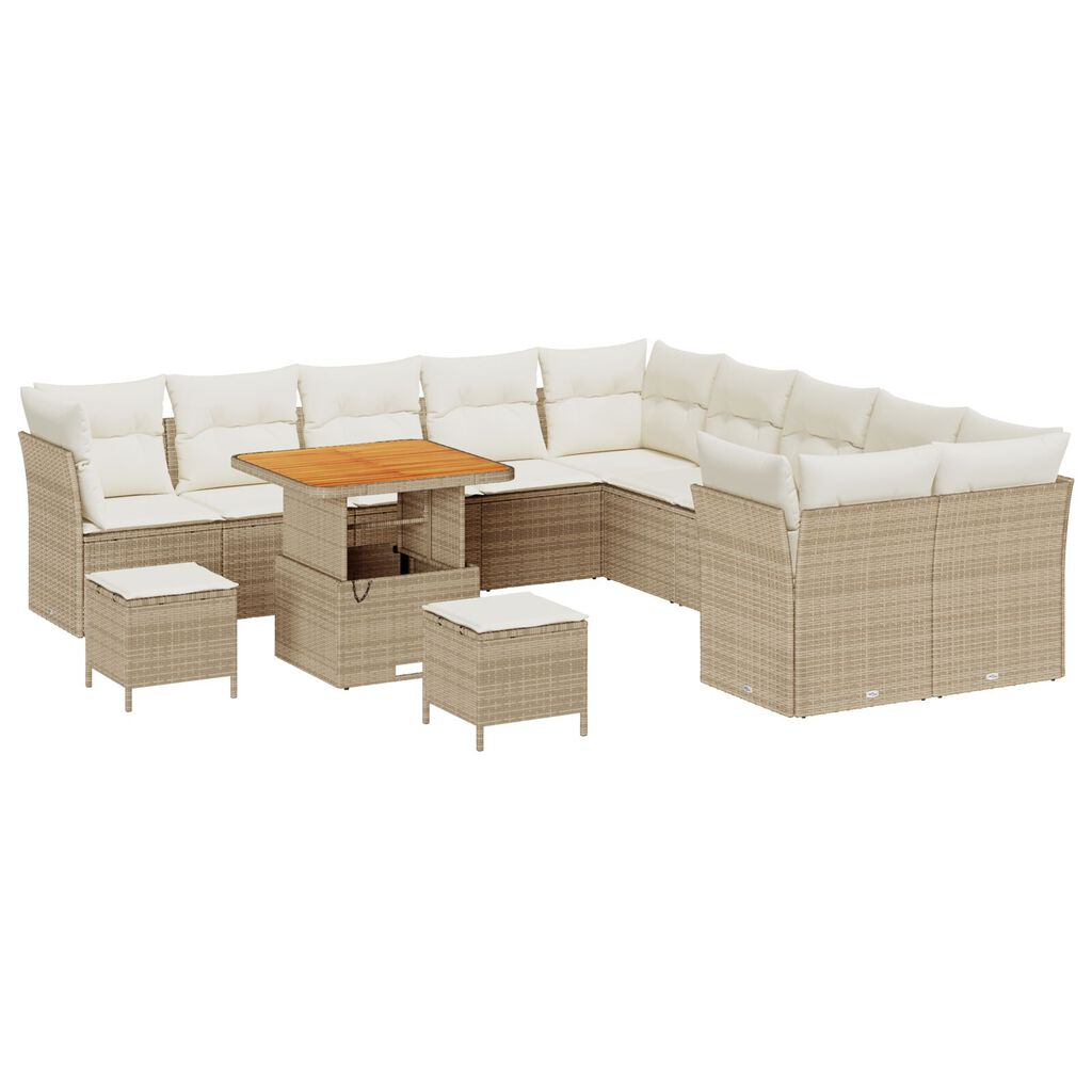 vidaXL Σετ Καναπέ Κήπου 13 pcs μπεζ και κρεμ 80 x 80 x 71 cm