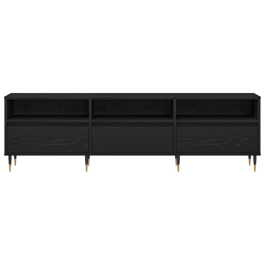 vidaXL Ντουλάπα τηλεόρασης Μαύρο Δρυς 150x30x44,5 εκ Κατασκευασμένο ξύλο