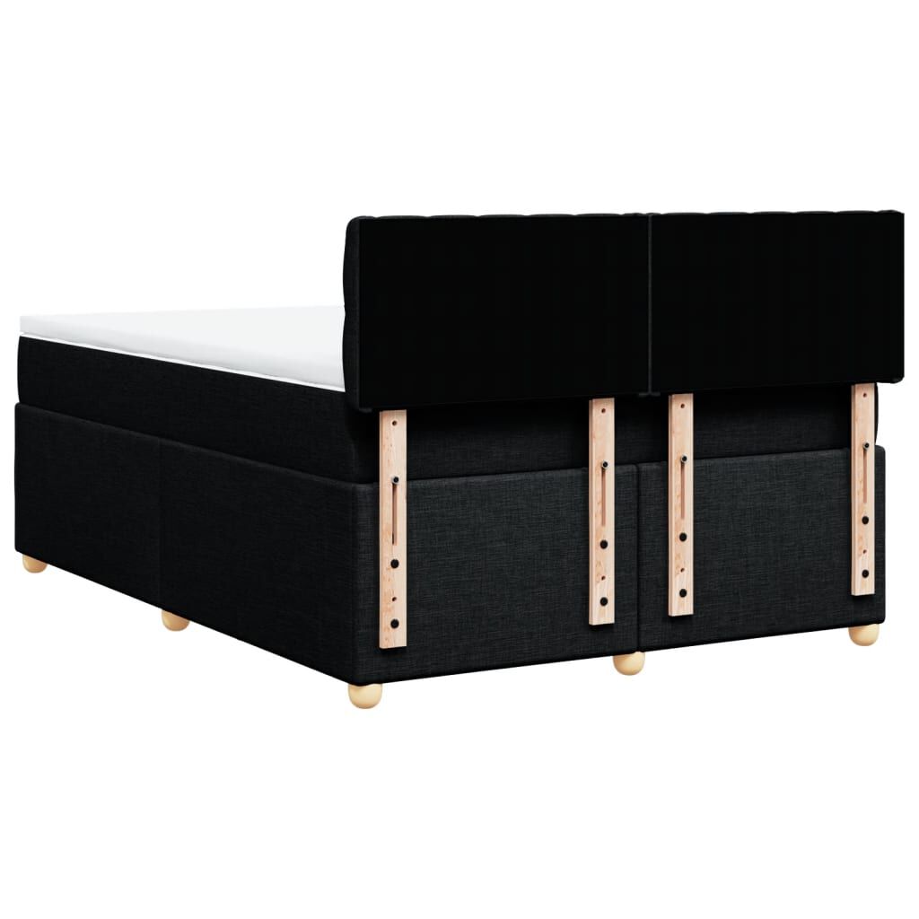 vidaXL Κρεβάτι Boxspring με Στρώμα Μαύρο 140x200 εκ. Υφασμάτινο