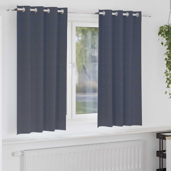 vidaXL Κουρτίνες με κουρτίνες 2 pcs Ανθρακί 175 x 140 εκ. Πολυεστέρας