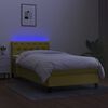 vidaXL Κρεβάτι Boxspring με Στρώμα & LED Πράσινο 80x200 εκ. Υφασμάτινο