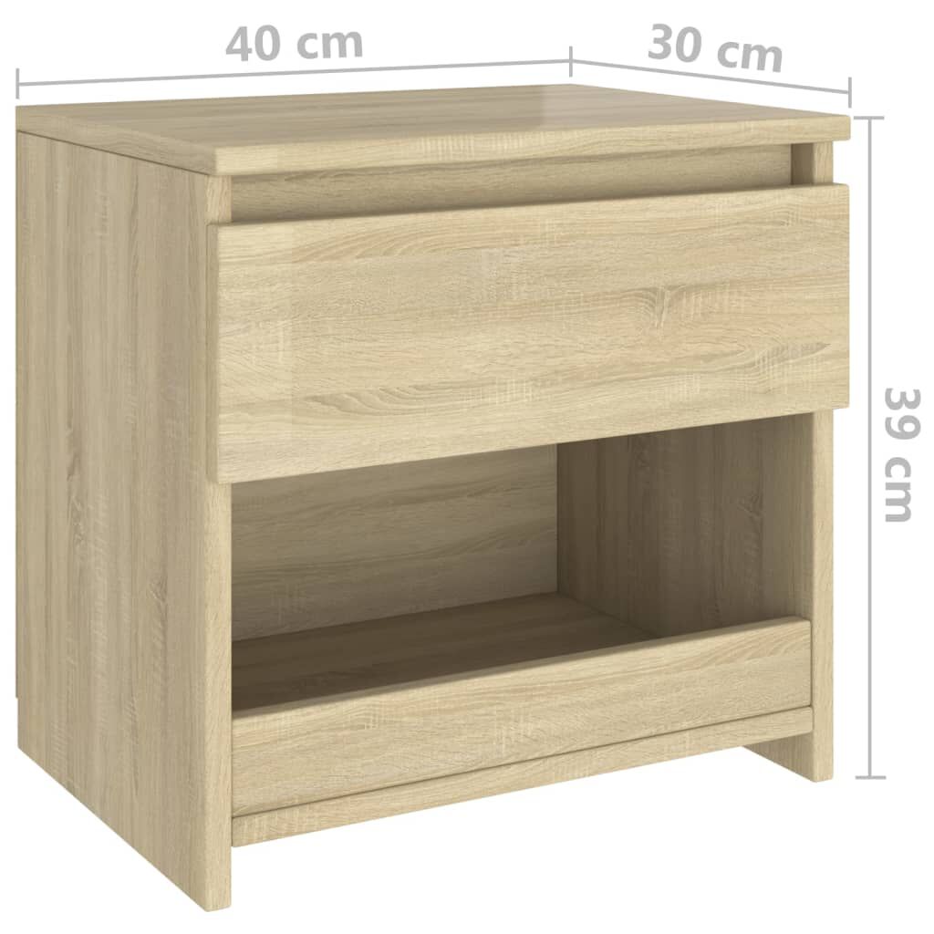 vidaXL Κομοδίνα 2 τεμ. Sonoma Δρυς 40 x 30 x 39 εκ. από Επεξ. Ξύλο