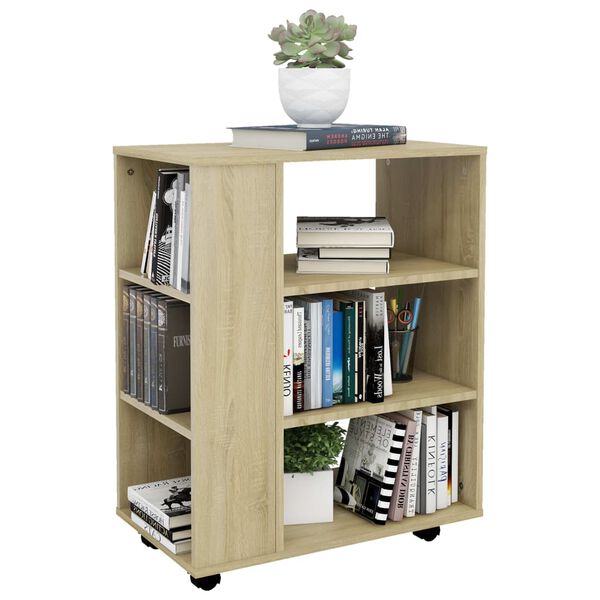 vidaXL Ντουλάπι Τροχήλατο Sonoma Δρυς 60 x 35 x 75 εκ. από Επεξ. Ξύλο