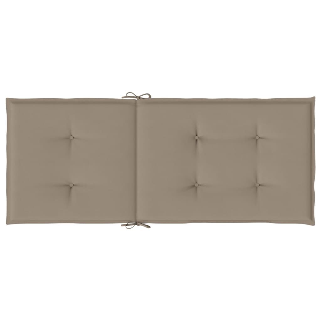 vidaXL Μαξιλάρια Καρέκλας Κήπου με Πλάτη 2 τεμ. Taupe 120x50x3 εκ.