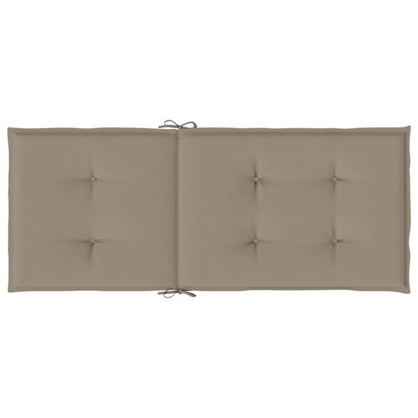 vidaXL Μαξιλάρια Καρέκλας Κήπου με Πλάτη 2 τεμ. Taupe 120x50x3 εκ.
