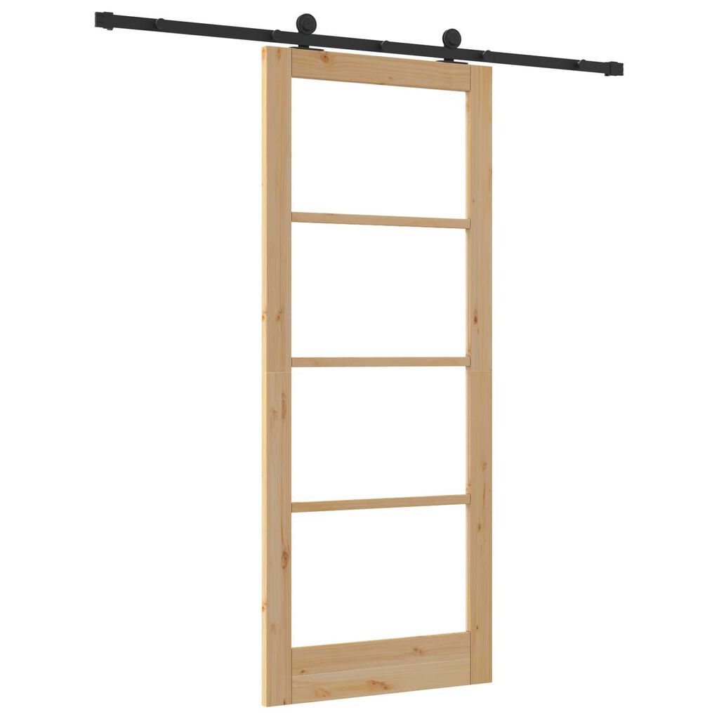 vidaXL Συρόμενη Πόρτα ORKDAL Καφέ 86 x 211 cm Ξύλο και μέταλλο