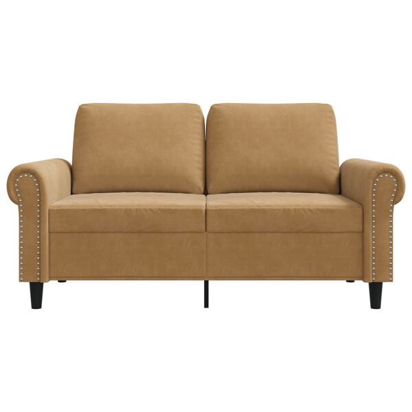 vidaXL Καναπές Διθέσιος Καφέ120 εκ. Βελούδινος