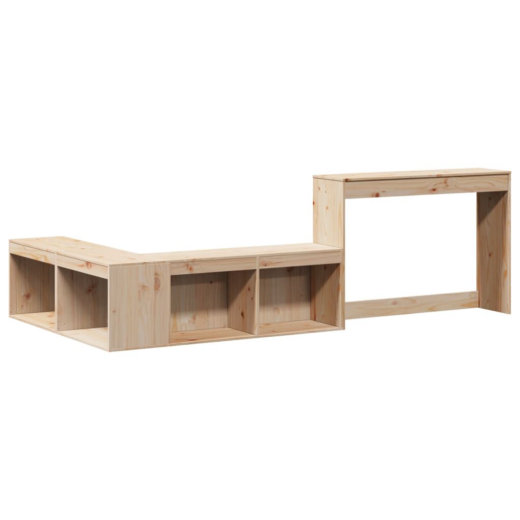 vidaXL Κομοδίνο με Γραφείο 232x122x75 εκ. από Μασίφ Ξύλο Πεύκου