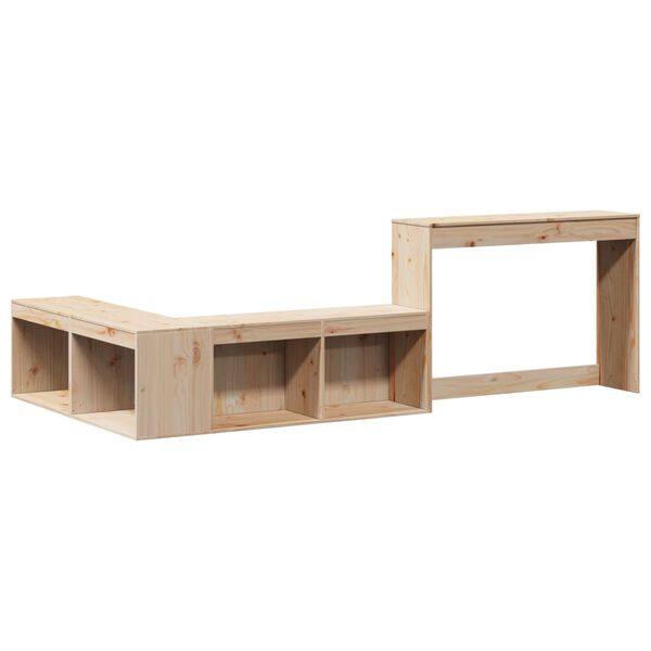 vidaXL Κομοδίνο με Γραφείο 232x122x75 εκ. από Μασίφ Ξύλο Πεύκου