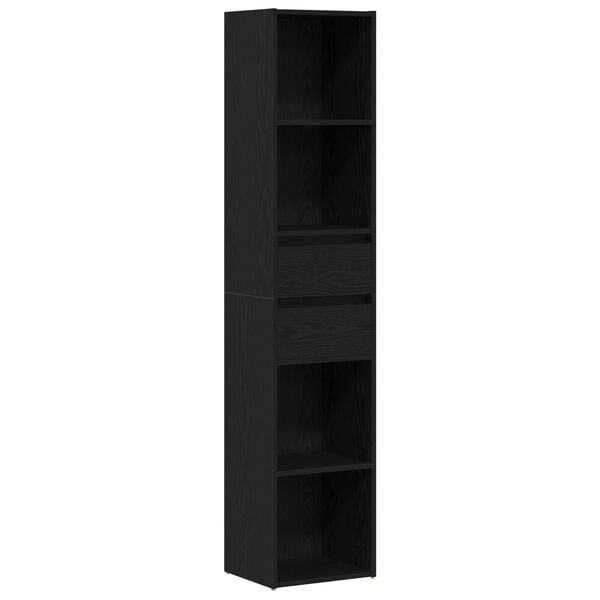 vidaXL Βιβλιοθήκη Μαύρη δρυς 36 x 30 x 171 εκ. Επεξεργασμένο ξύλο