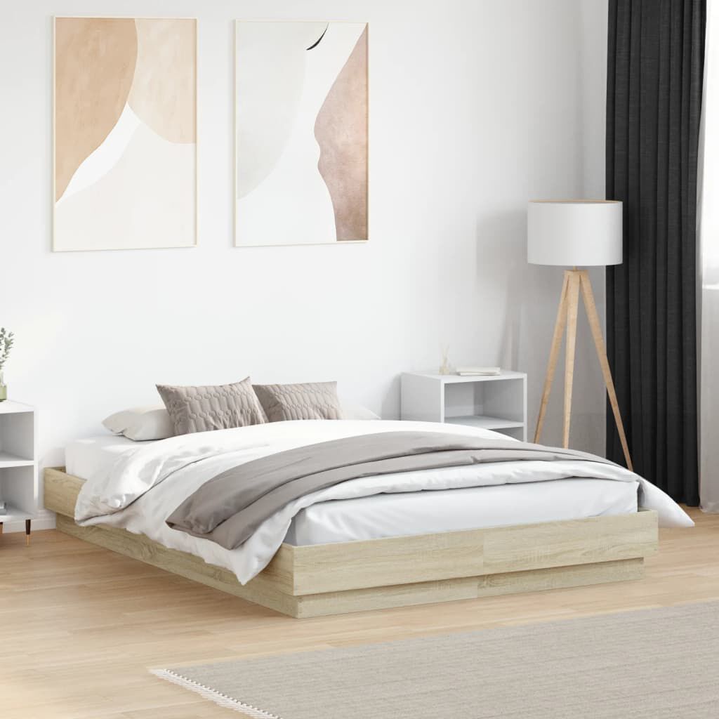 vidaXL Πλαίσιο Κρεβατιού Sonoma Δρυς 120x190 εκ. Επεξεργασμένο Ξύλο
