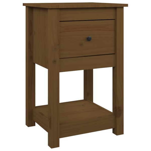 vidaXL Κομοδίνο Καφέ Μελί 40x35x61,5 εκ. από Μασίφ Ξύλο Πεύκου