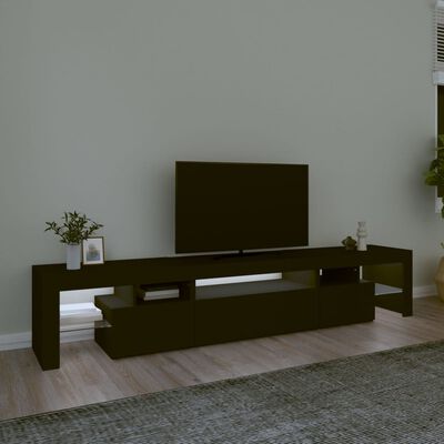 vidaXL Έπιπλο Τηλεόρασης με LED Μαύρο 215 x 36,5 x 40 εκ.