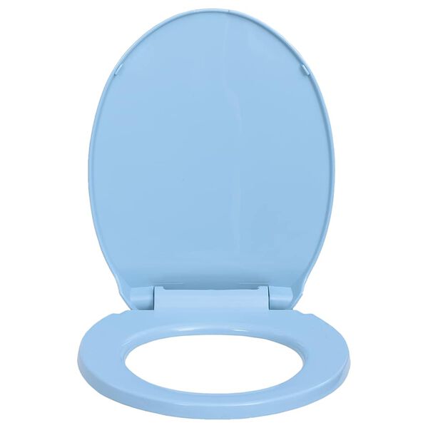 vidaXL Κάλυμμα Λεκάνης με Soft Close &amp; Quick Release Οβάλ Μπλε