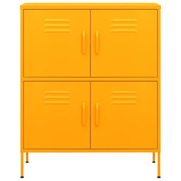 vidaXL Ντουλάπι Αποθήκευσης Μουσταρδί 80x35x101,5 εκ. από Ατσάλι