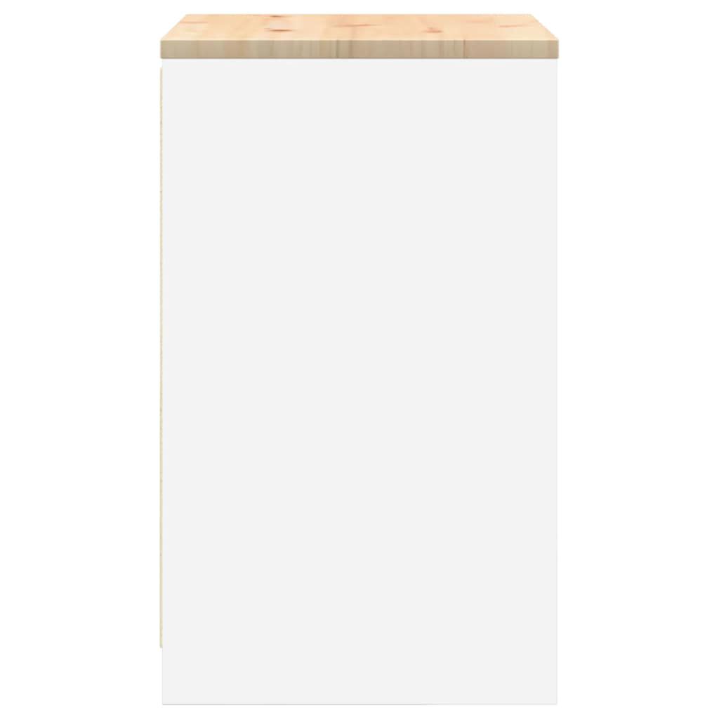 vidaXL ντουλάπι αποθήκευσης γκαράζ Λευκό 60x51x85 εκ μασίφ ξύλο πεύκο
