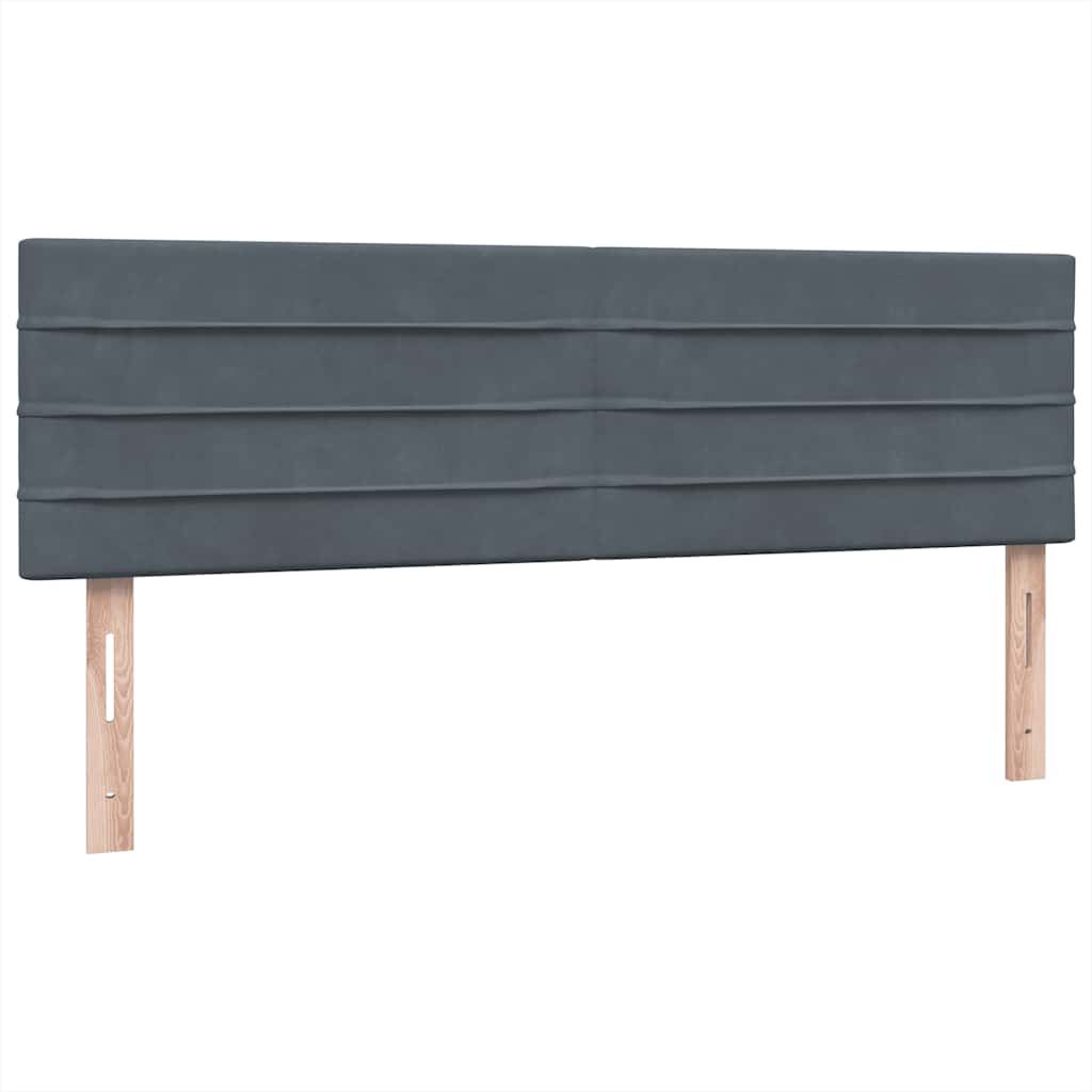 vidaXL Κρεβάτι Boxspring με Στρώμα Σκούρο Γκρι 140x210 εκ. Βελούδινο