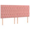 vidaXL Κρεβάτι Boxspring με Στρώμα Ροζ 200x200 εκ. Βελούδινο