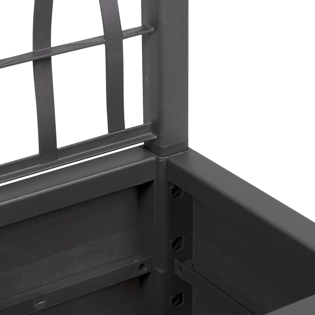 vidaXL Σκούρα Γκρι Γλάστρα Κήπου με Πλέγμα - 36x36x140 εκ