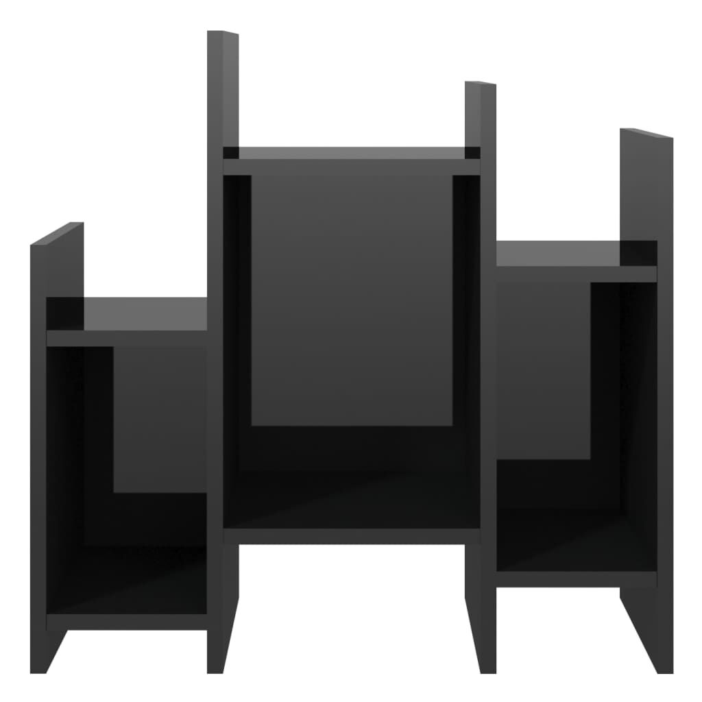 vidaXL Βοηθητικό Ντουλάπι Γυαλ. Μαύρο 60 x 26 x 60 εκ. από Επεξ. Ξύλο