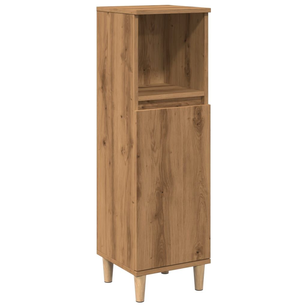 vidaXL Ντουλάπι μπάνιου Δρυς τεχνίτης 30x30x100 cm Κατασκευασμένο ξύλο
