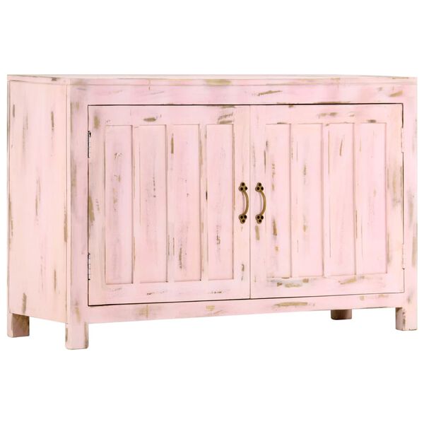 vidaXL Ντουλάπι Ανοιχτό Ροζ 110 x 35 x 70 εκ. από Μασίφ Ξύλο Μάνγκο