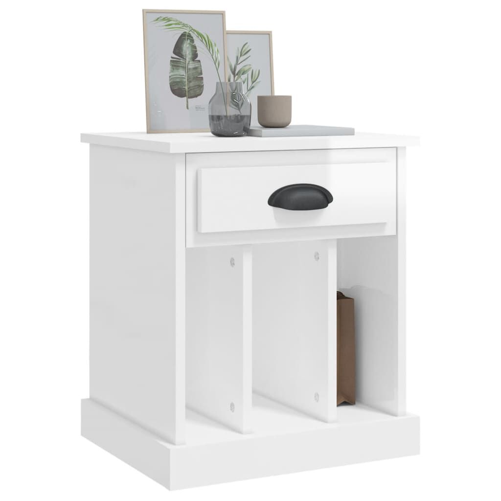 vidaXL Κομοδίνο Γυαλιστερό Λευκό 43 x 36 x 50 εκ.