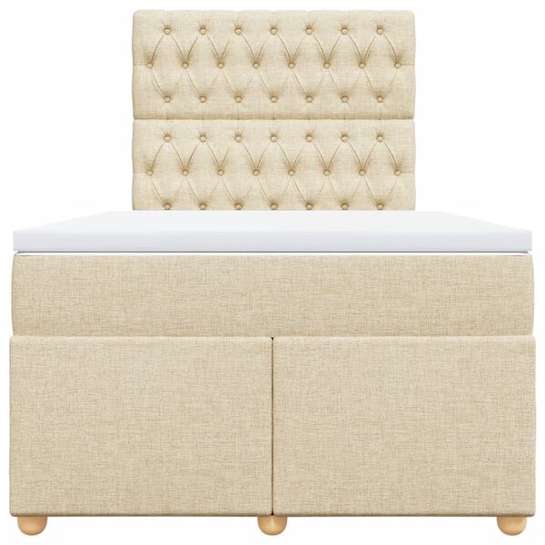 vidaXL &Kappa;&rho;&epsilon;&beta;ά&tau;&iota; Boxspring &mu;&epsilon; &Sigma;&tau;&rho;ώ&mu;&alpha; &Kappa;&rho;&epsilon;&mu; 120x190 &epsilon;&kappa;. &Upsilon;&phi;&alpha;&sigma;&mu;ά&tau;&iota;&nu;&omicron;