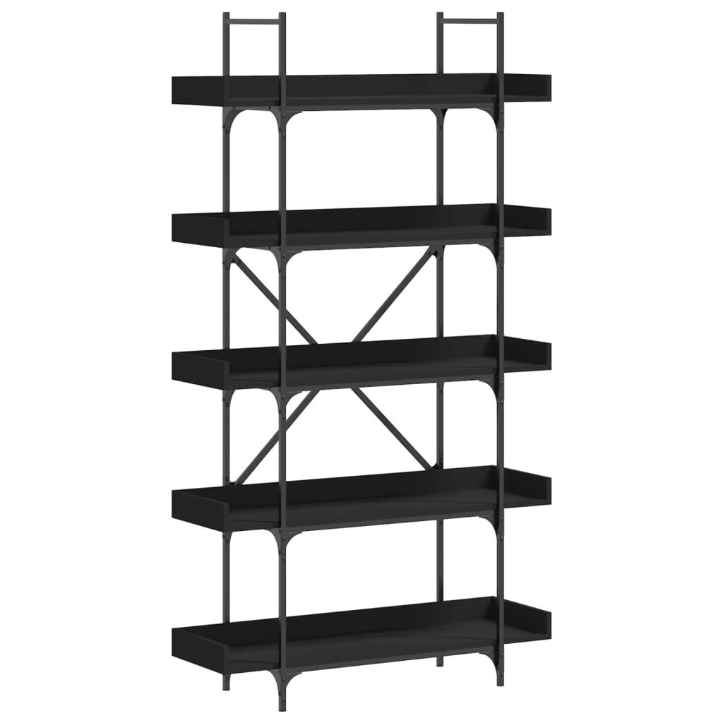 vidaXL Βιβλιοθήκη 5 Επιπέδων Μαύρη 100 x 33 x 180,5 εκ. Επεξεργ. Ξύλο