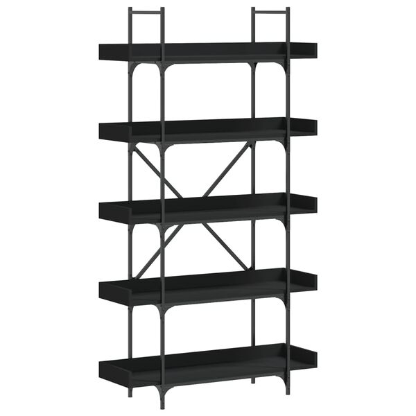 vidaXL Βιβλιοθήκη 5 Επιπέδων Μαύρη 100 x 33 x 180,5 εκ. Επεξεργ. Ξύλο