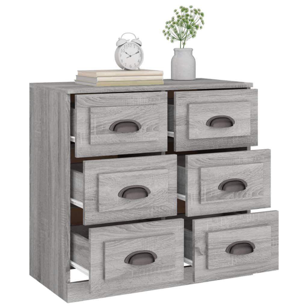vidaXL Μπουφές Γκρι Sonoma 70x35,5x67,5 εκ. από Επεξεργασμένο Ξύλο