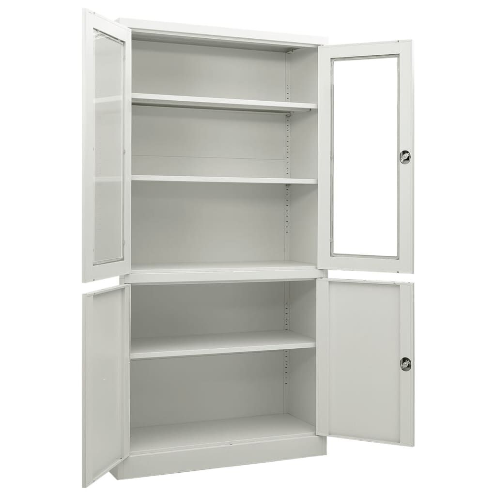 vidaXL Ντουλάπα Γραφείου 90 x 40 x 180 εκ. Ανοιχτό Γκρι Ατσάλινη