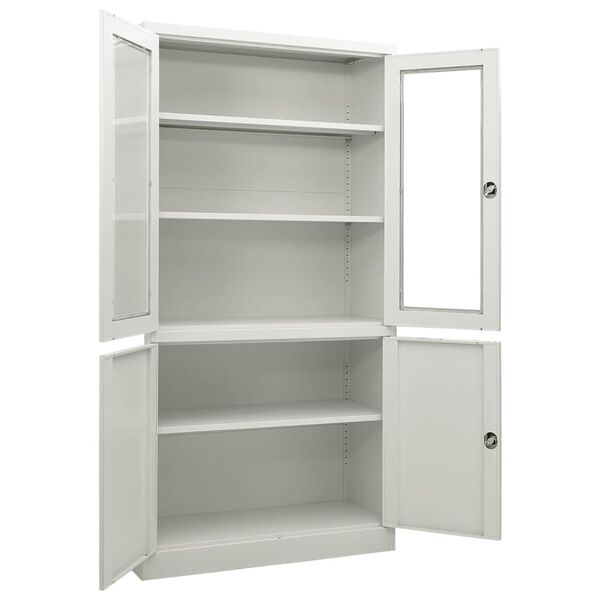 vidaXL Ντουλάπα Γραφείου 90 x 40 x 180 εκ. Ανοιχτό Γκρι Ατσάλινη