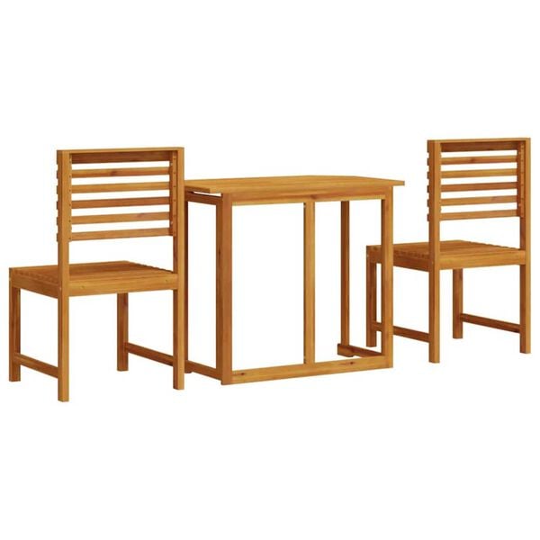 vidaXL Σετ Μπιστρό Κήπου 3 pcs Καφέ Μασίφ ξύλο ακακίας