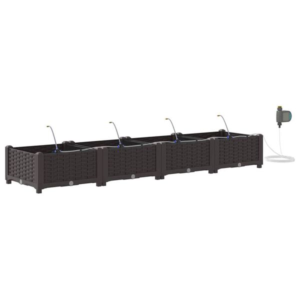 vidaXL Ζαρντινιέρες κήπου Καφέ 120 x 40 x 142 cm Ατσάλι