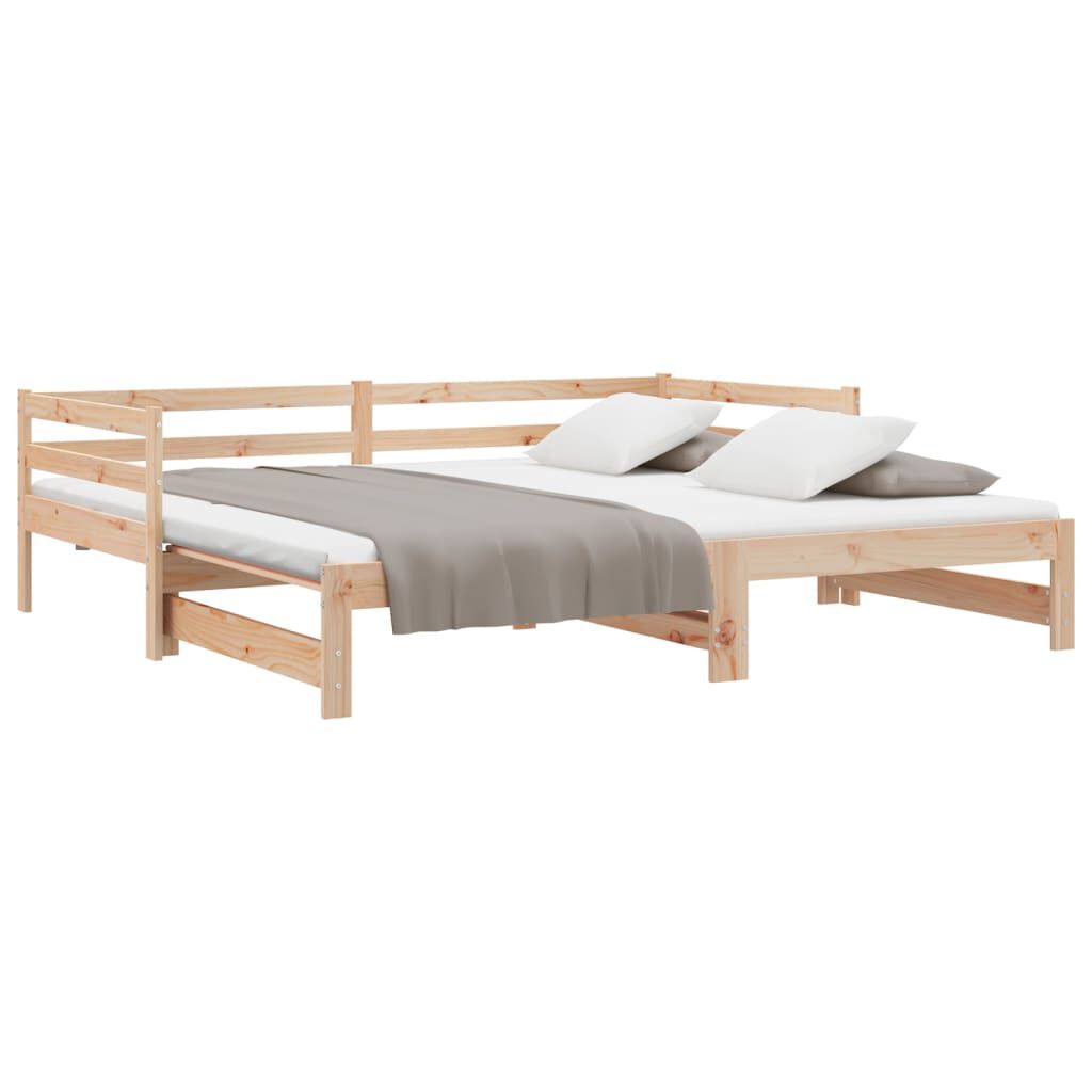 vidaXL Καναπές Κρεβάτι 2 x (90 x 200) εκ. από Μασίφ Ξύλο Πεύκου
