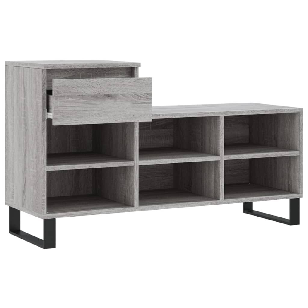 vidaXL Παπουτσοθήκη Γκρι Sonoma 102x36x60 εκ. από Επεξεργασμένο Ξύλο