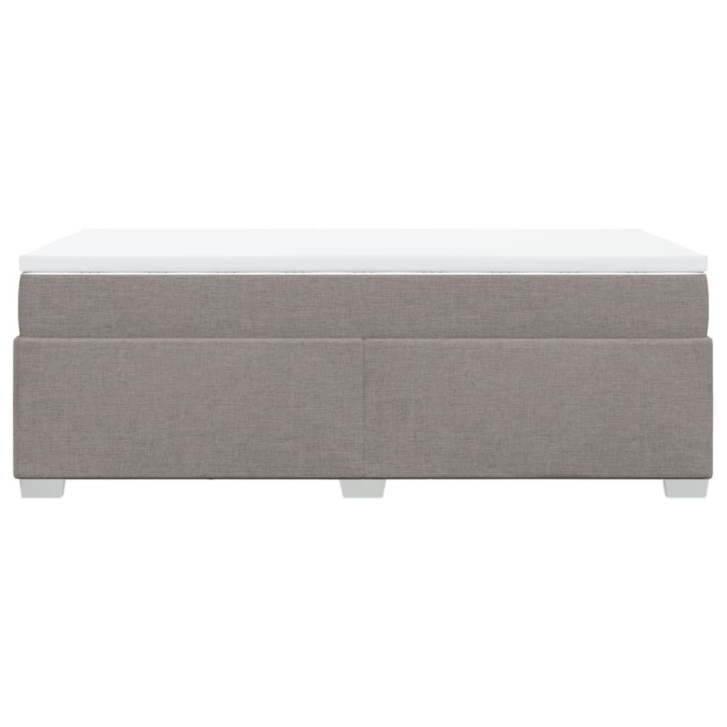 vidaXL Κρεβάτι Boxspring με Στρώμα Taupe 90x200 εκ. Υφασμάτινο