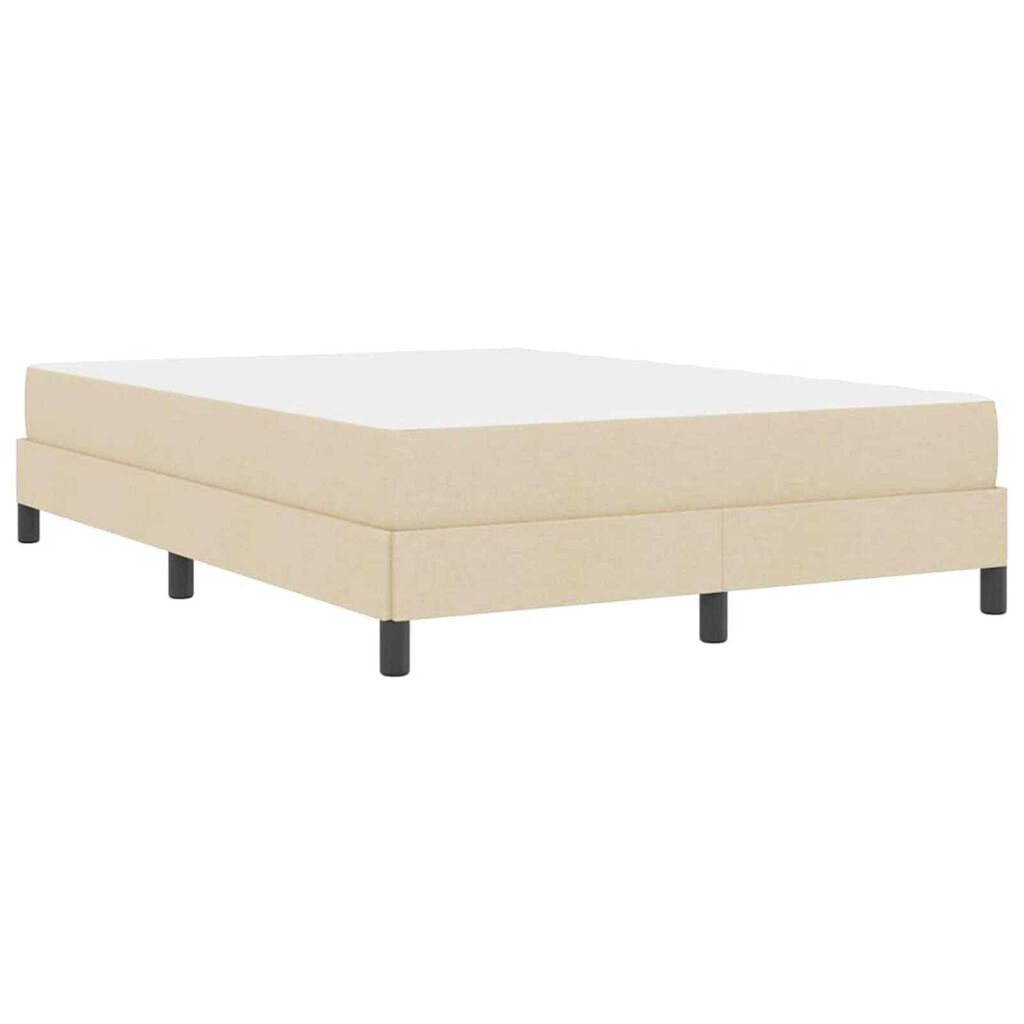 vidaXL Κρεβάτι με ελατήρια Άλλο Κρεμ 140 x 200 cm ύφασμα